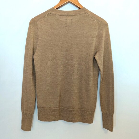 GAP | 100% Merino Wool Lightweight Crewneck Sweater in Camel Tan | Size	Small - Picture 7 of 12